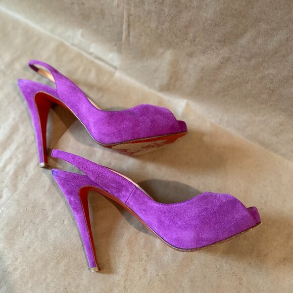 Christian Louboutin Purple suede pumps - Picture 3 of 7